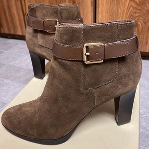 Franco Sarto Brown Suede Booties - Like New